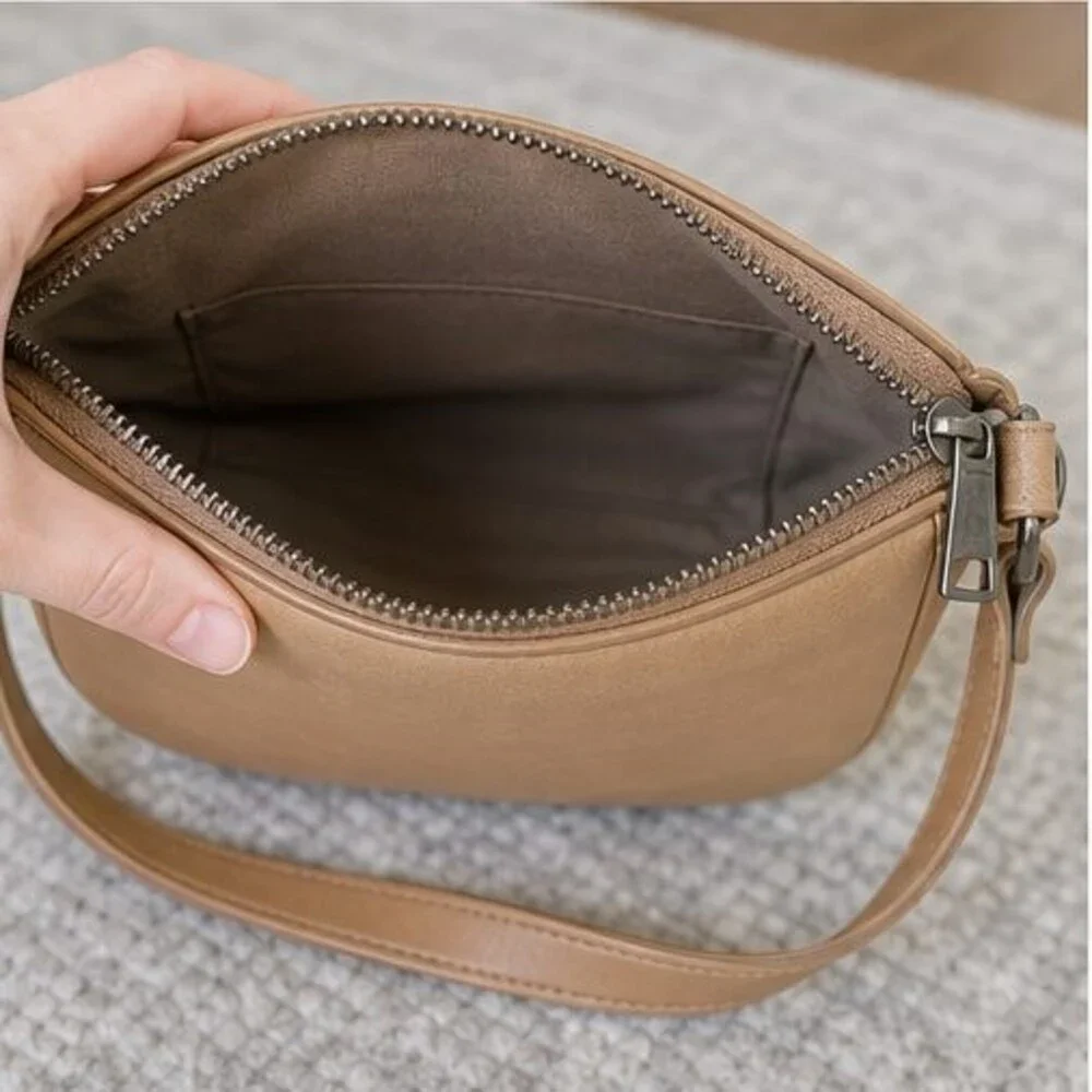 Blush Pebbled Crossbody Bag
